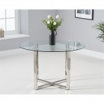Vide round glass dining table